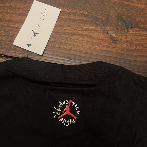 Travis Scott x Jordan Flight Black Phantom T-Shirt - Picture 6 of 7